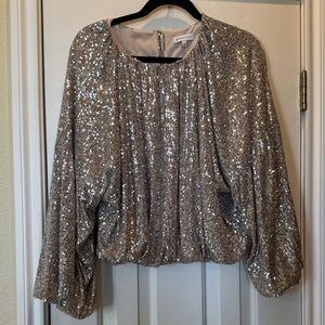 Gianni bini Sequin Silver Women's Top